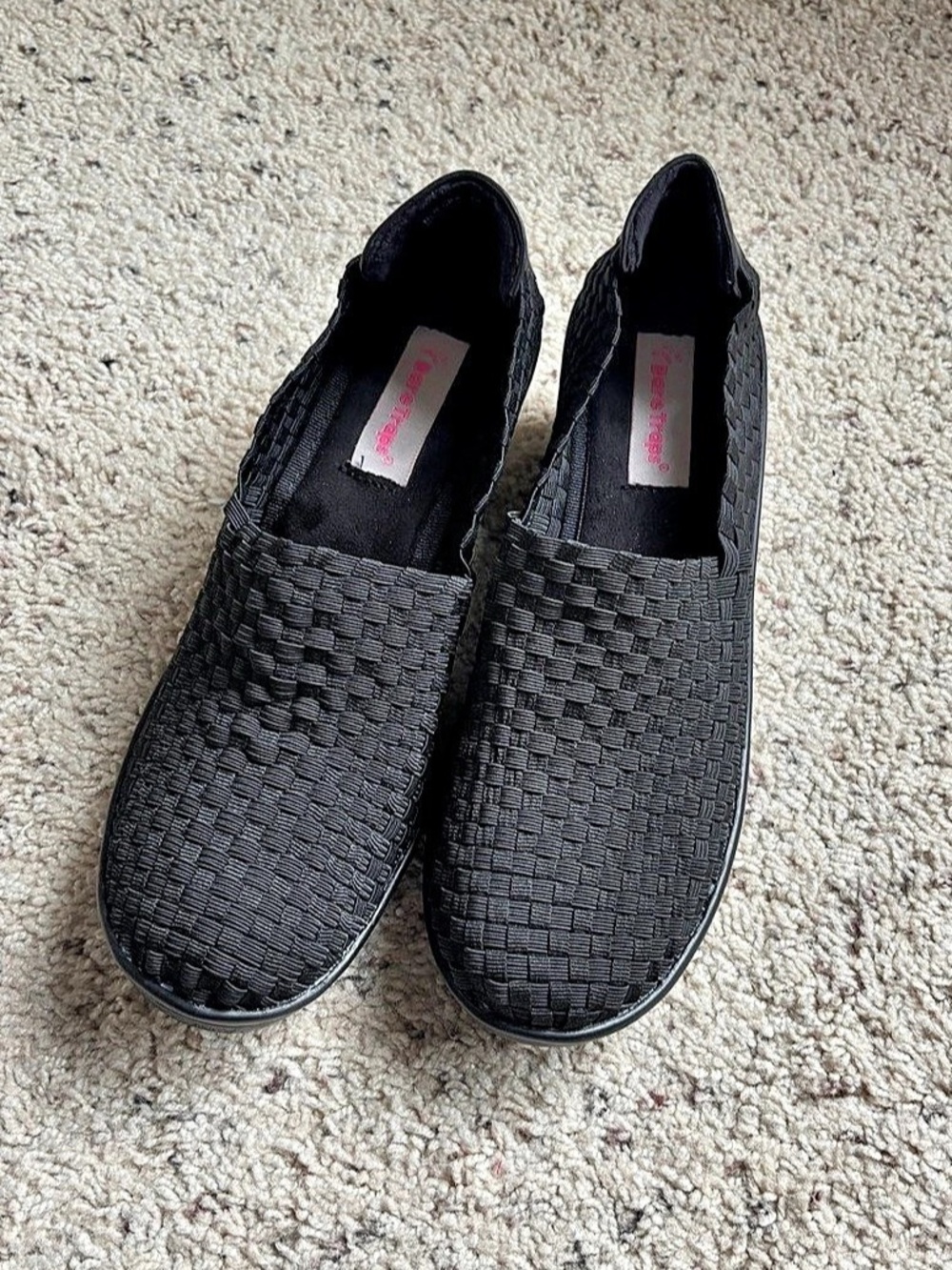bareTraps Ultra Roca Black Woven Wedge Shoes Women’s US 9M
